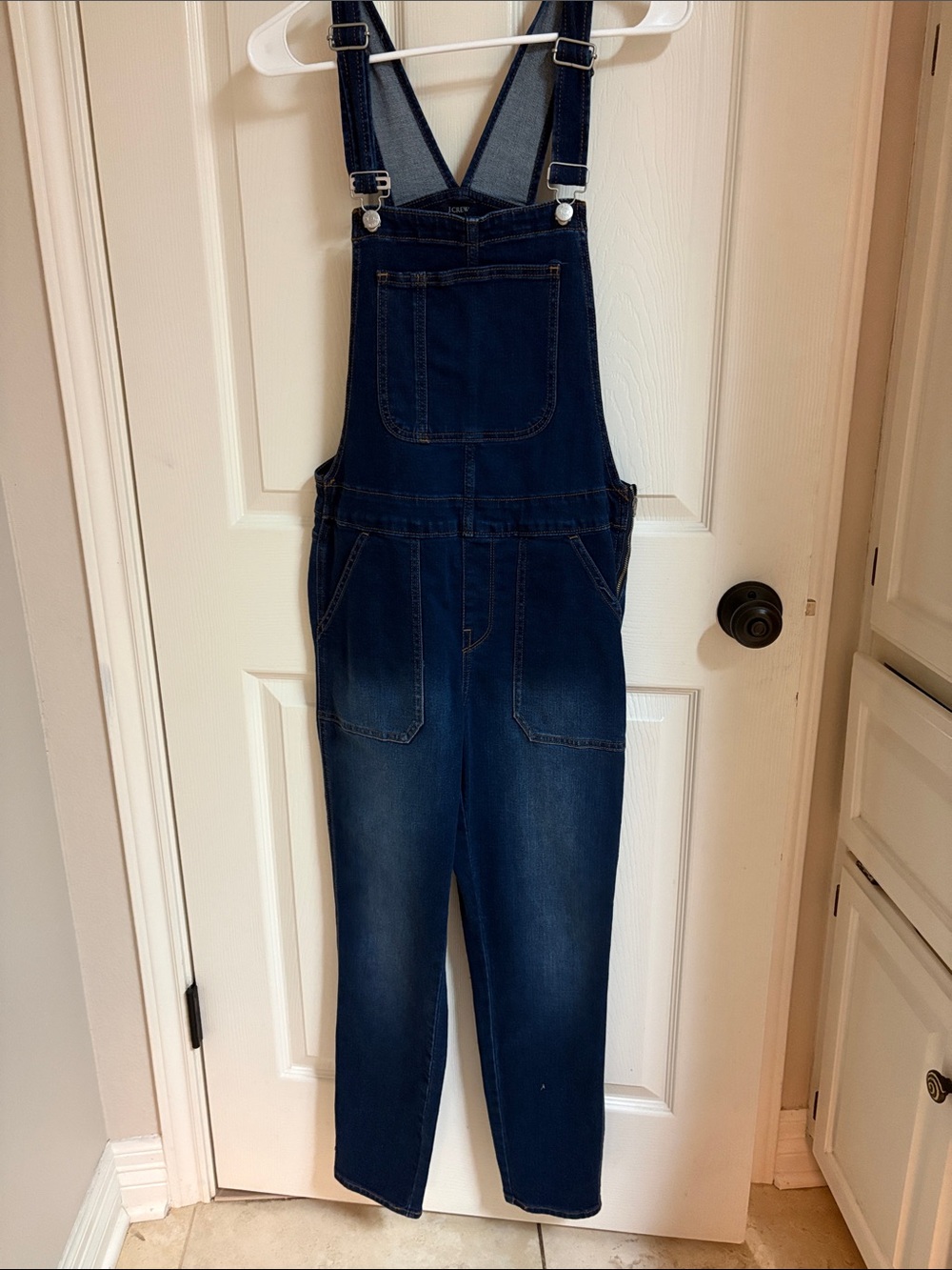J. Crew Factory Dark Blue Denim Overalls